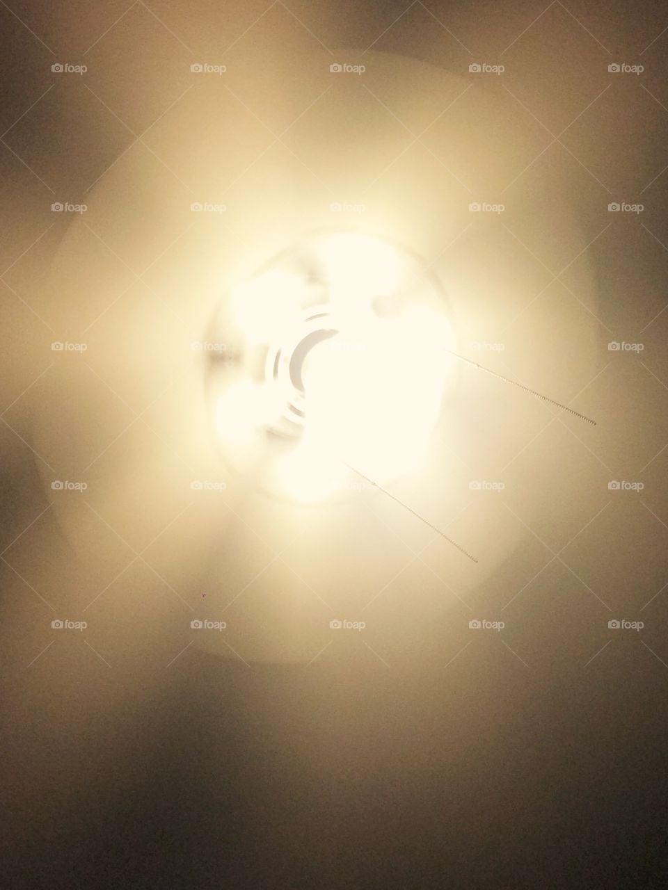 Yellow light with moving fan