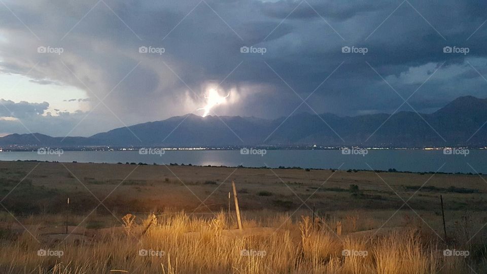 Lightning at Utah lake