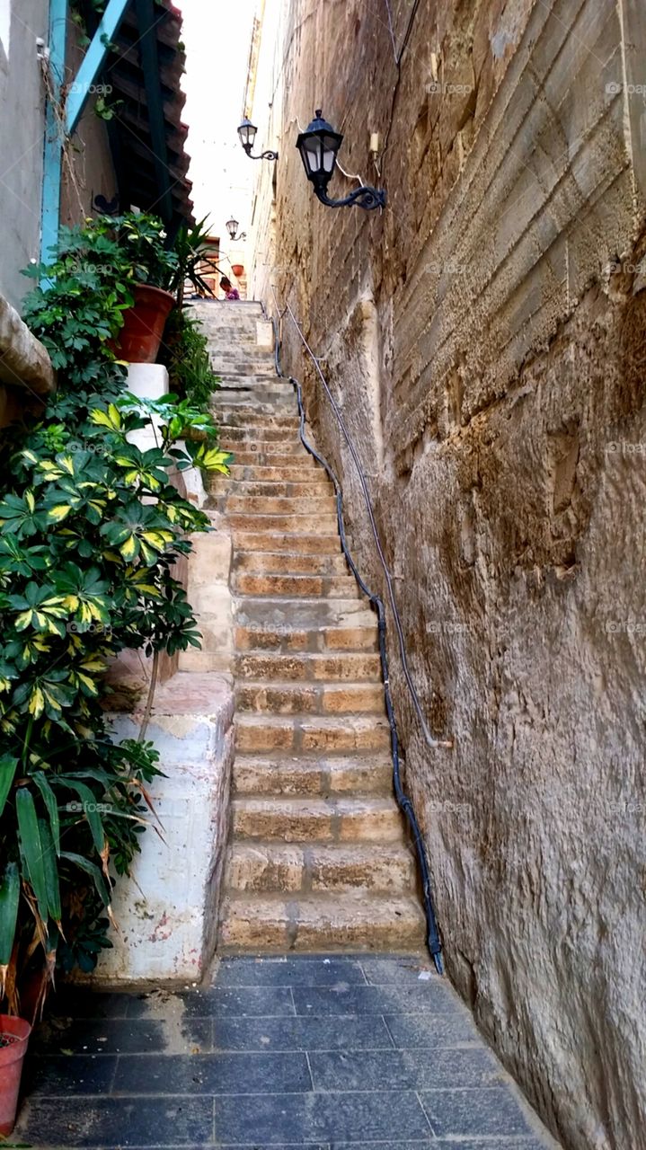 Old stone steps in an alley in Malta