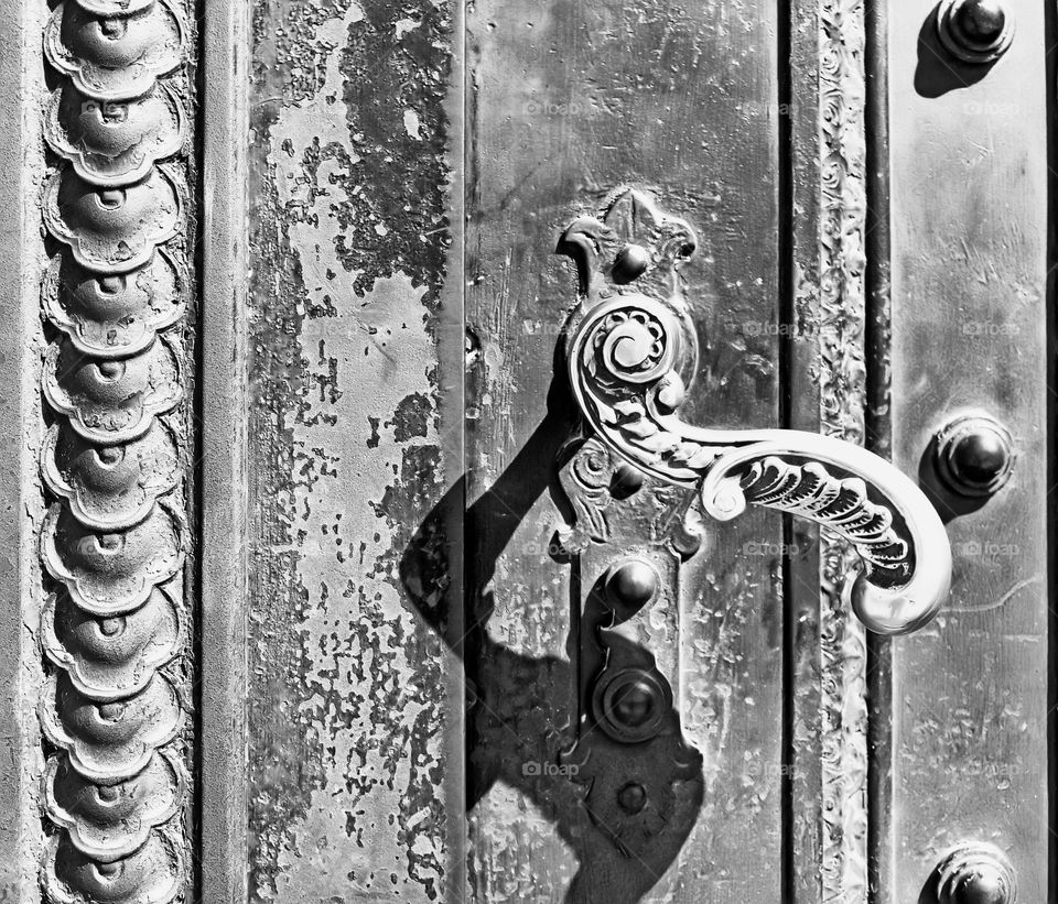 Close-up of door knocker.
