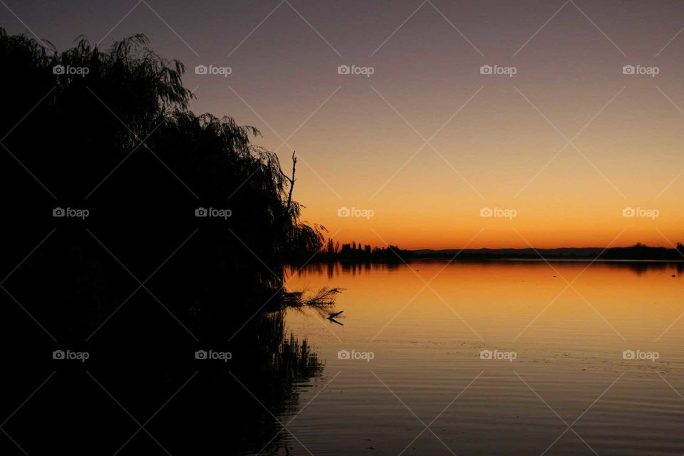 Sunset, Dawn, Water, Lake, Evening