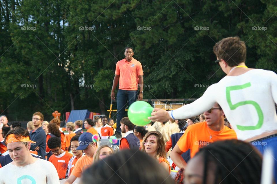 Game day with balloons