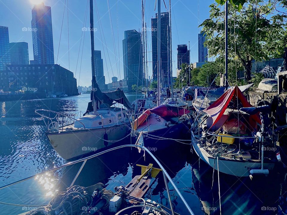 This is gorgeous “Newtown Creek” by the “Pulaski Bridge” in LIC, Queens seen from aboard “Salvation”, our “28 foot 1969 Luhrs” cabin cruiser on one of the last really warm days of the season in early October 2023. Hypnotic Productions