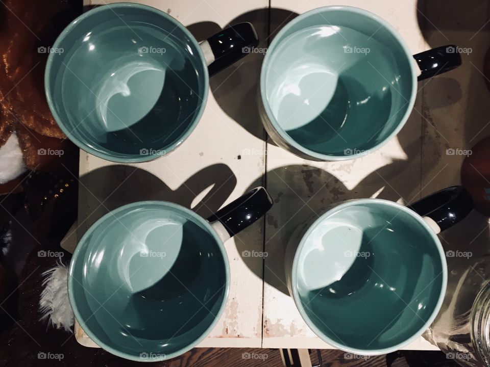 A quartet of coffee cups 