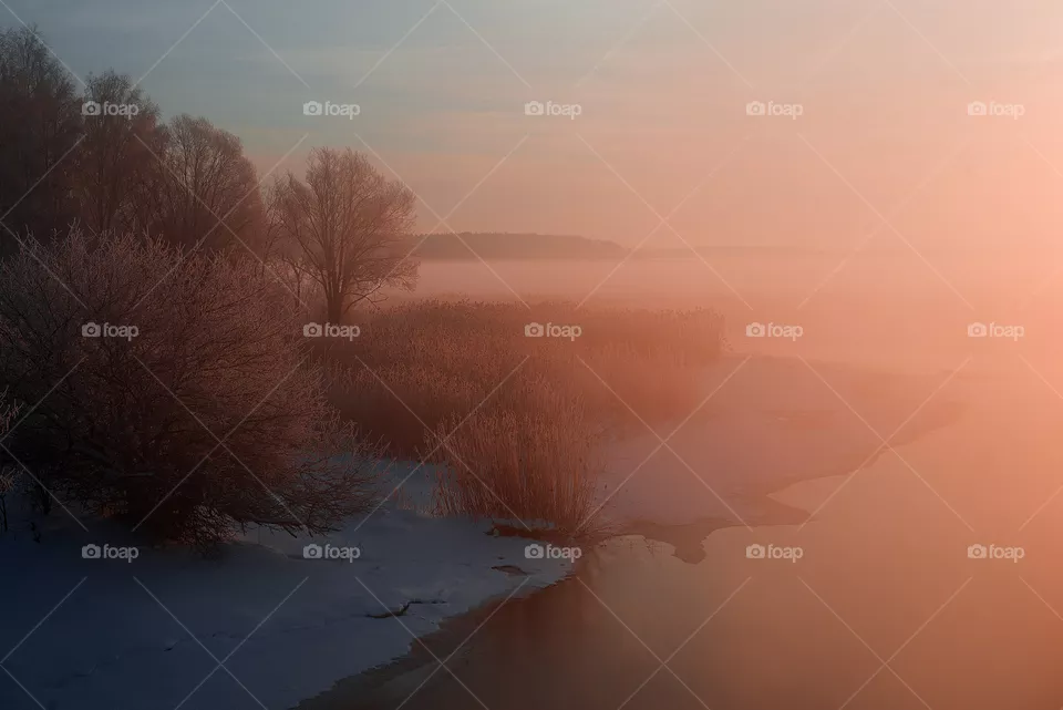 Winter morning landscape