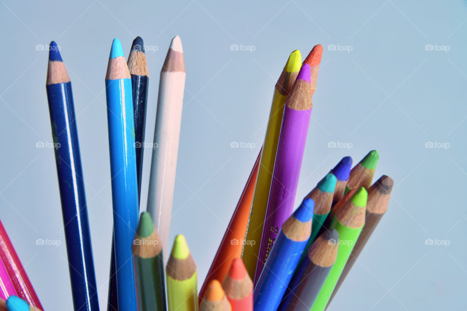 Variety of colored pencil