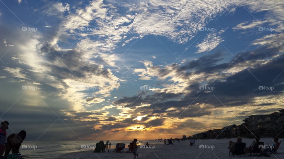 Amazing sunset at the beach