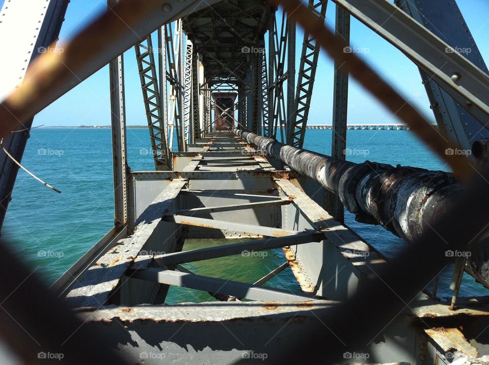 Remains of the old Bahia Honda Rail Bridge which once was part of the Overseas Highway