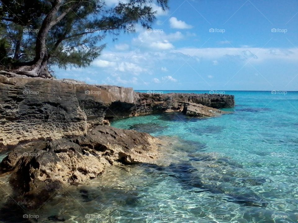 Crystal clear blue waters