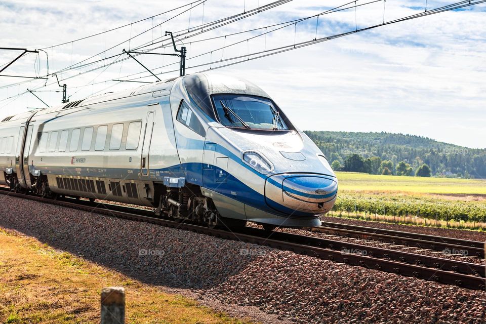 high-speed train passing by