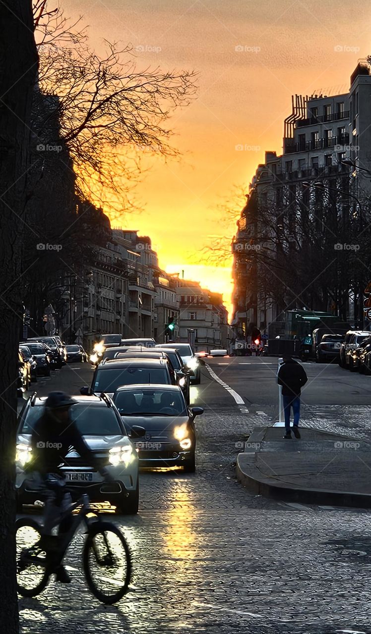 sunset in Paris