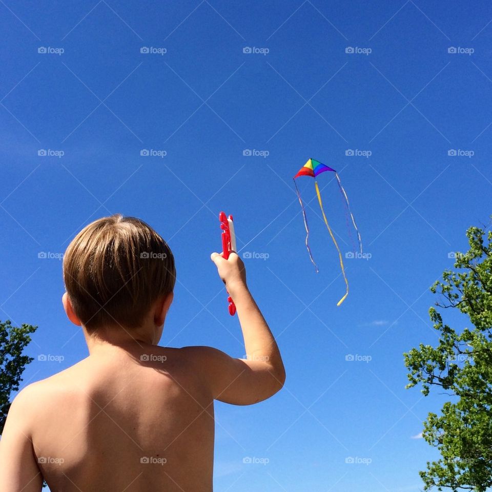 Flying kite in Denmark