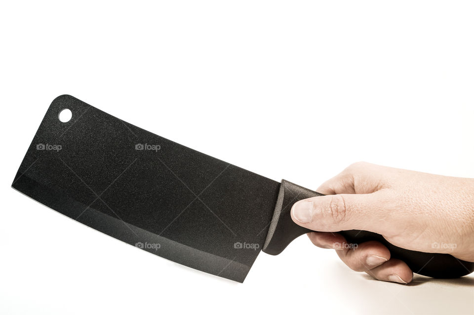 Using a meat cleaver