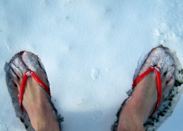 snow cold sandals melting by mengzishiliu