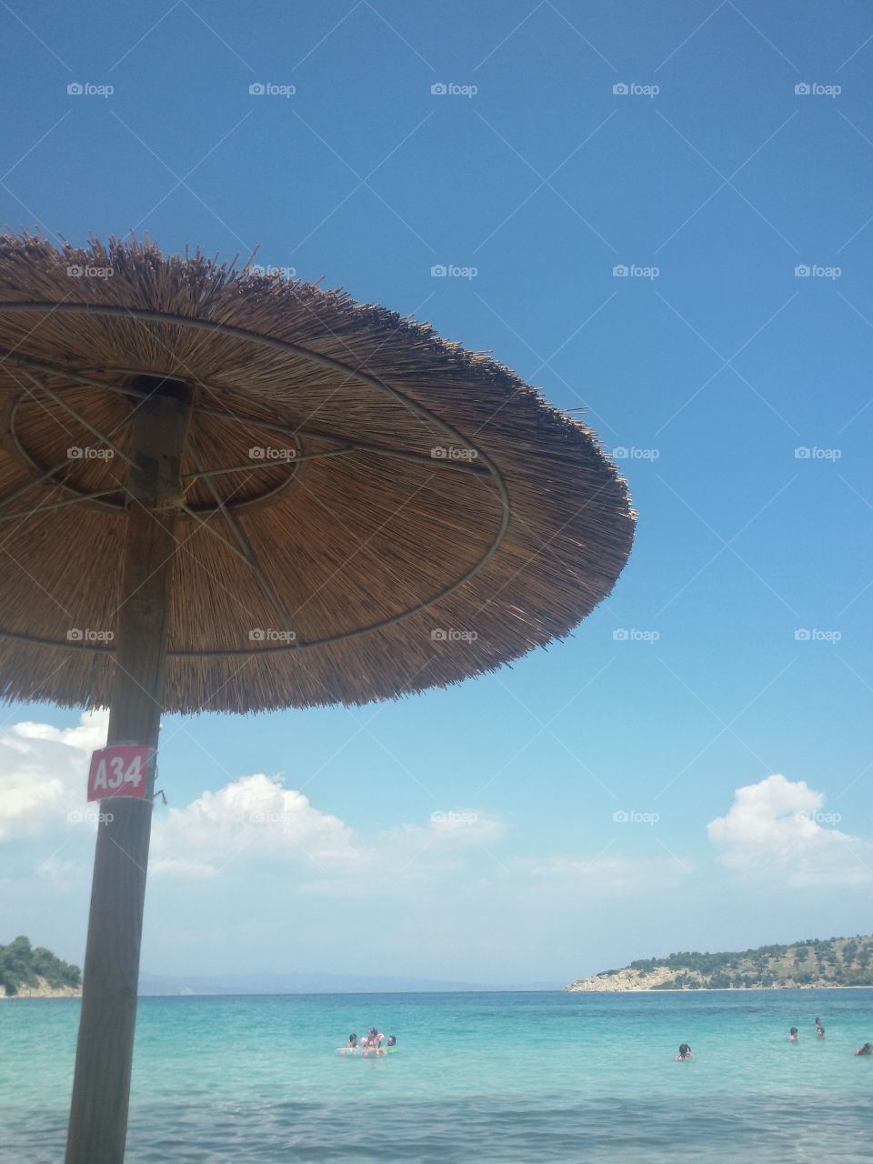 Umbrella on the sand beach