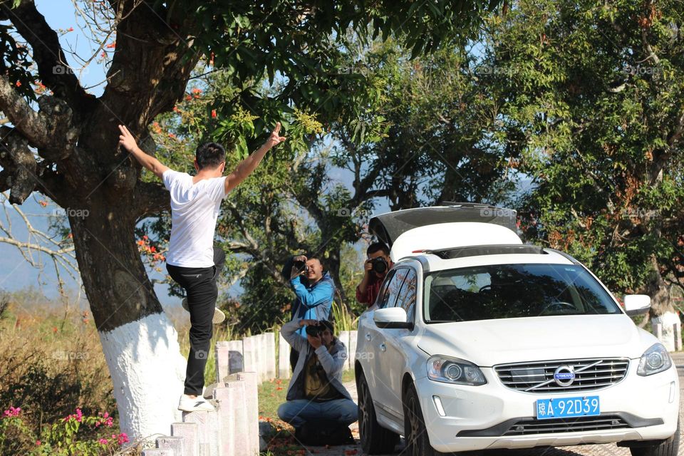 Taking a picture of my friend 