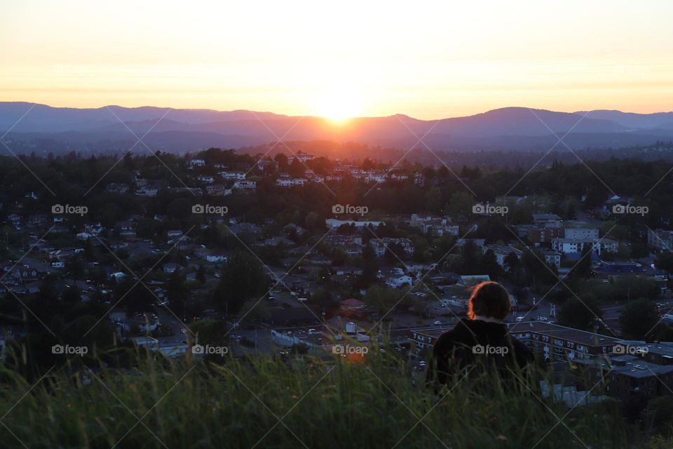 Sunset over the city