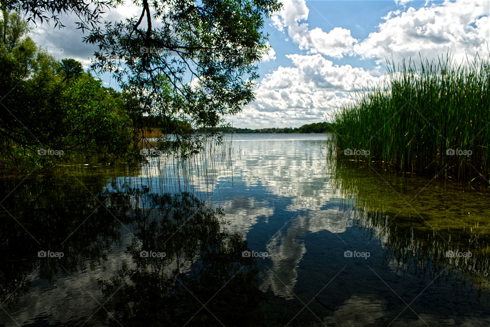 Blue water and blue sky