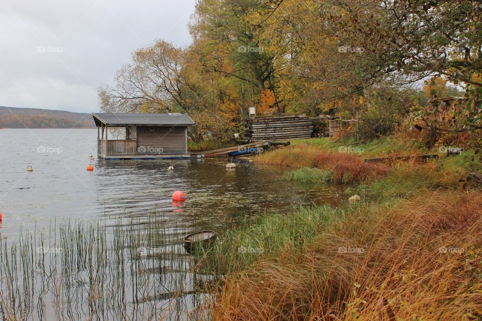 Boathouse by the lake