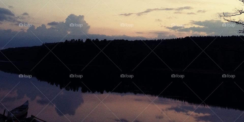Sky is mirrored into the water
