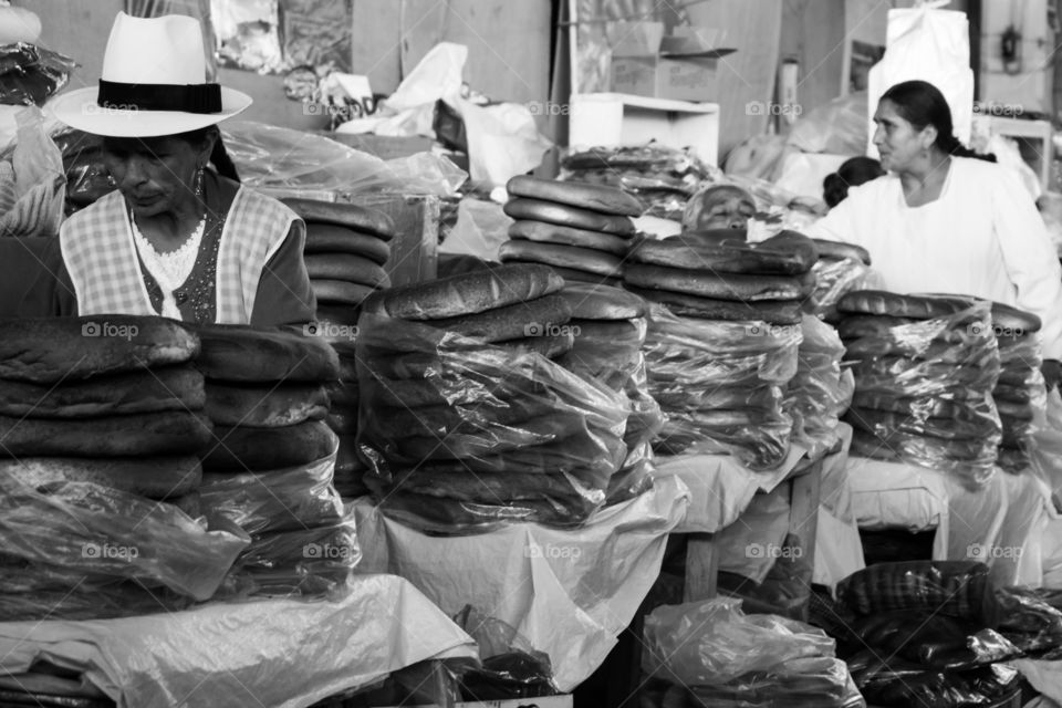 Central market - bread stand. Peru cusco 2014