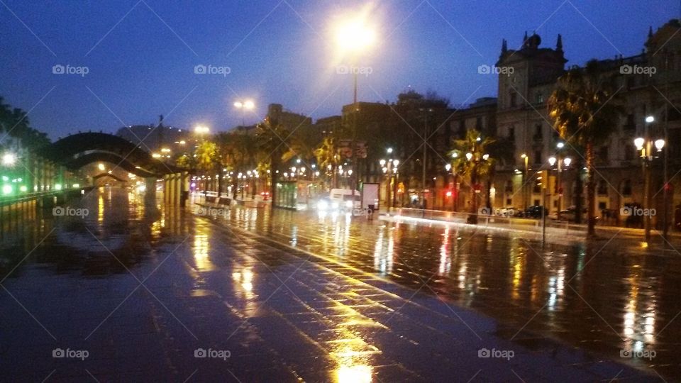 Barceloneta with rain!