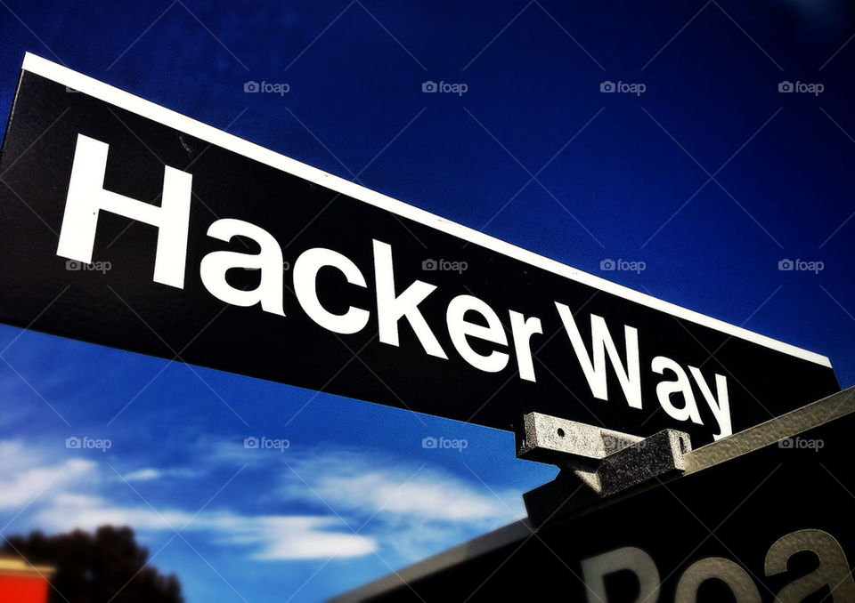 Hacker Way at Facebook headquarters in California