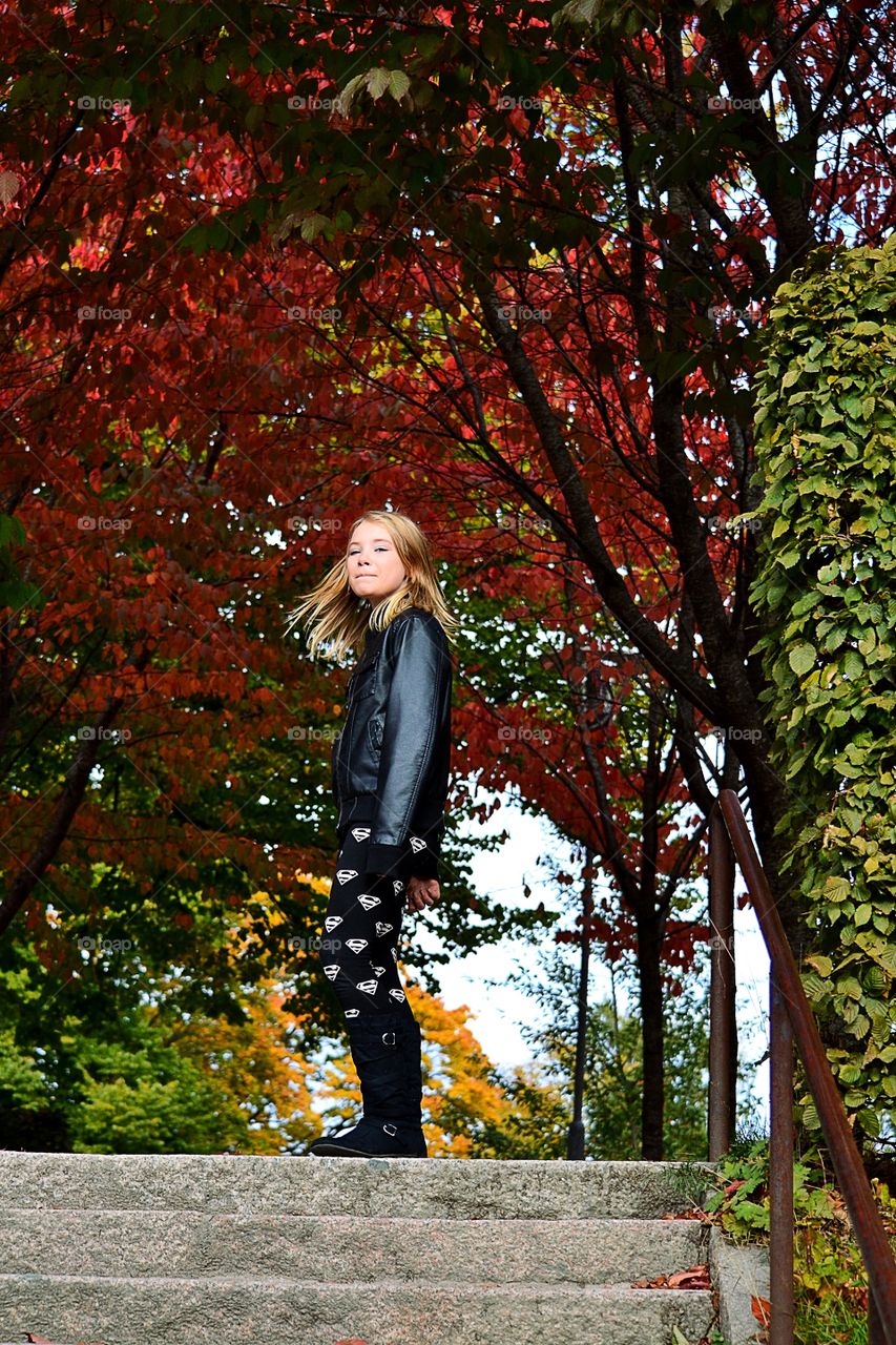 Girl out walking
