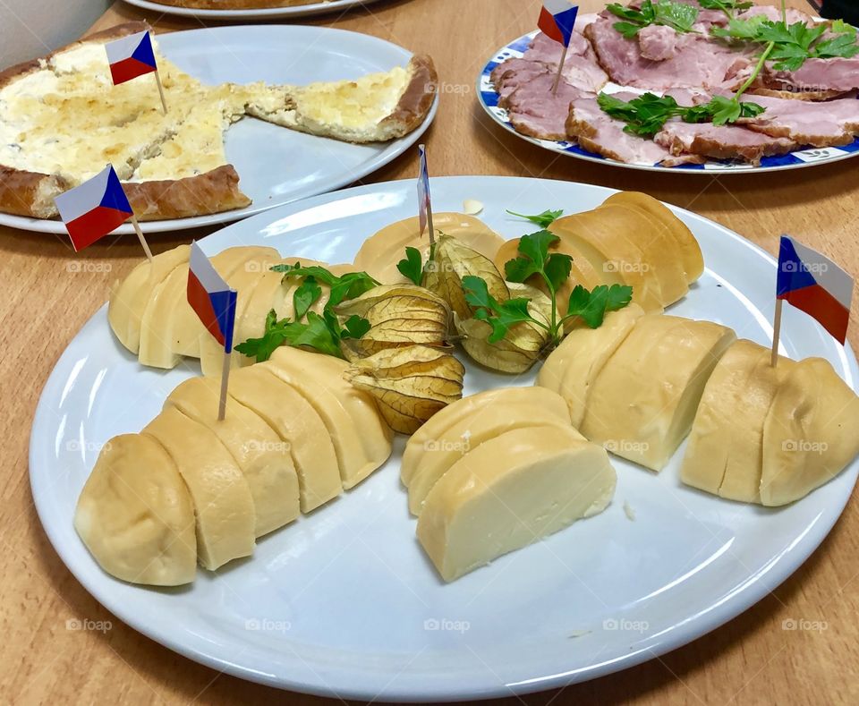 Traditional czech cheese and snacks
