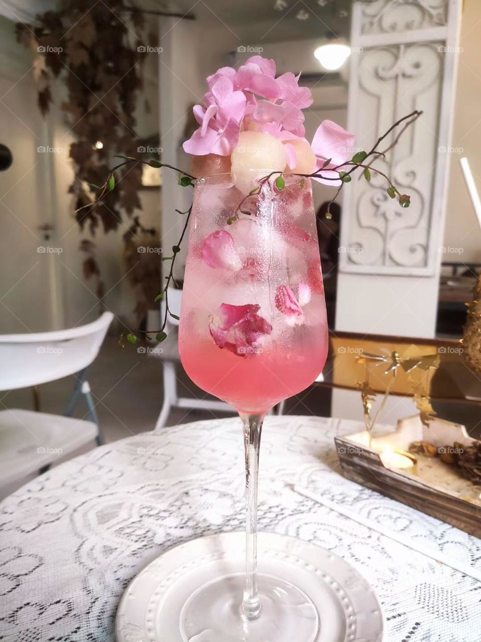 Nice flower ice juice , summer taste.