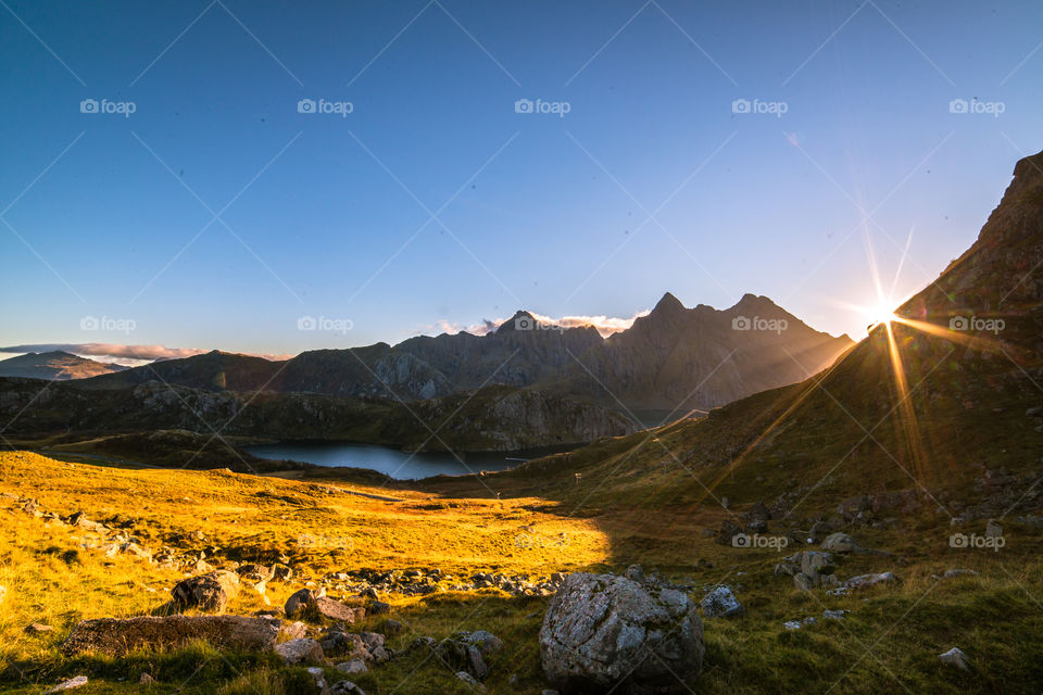 Rocky mountains during sunrise