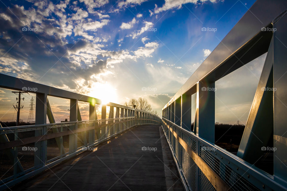 Sunlight over bridge