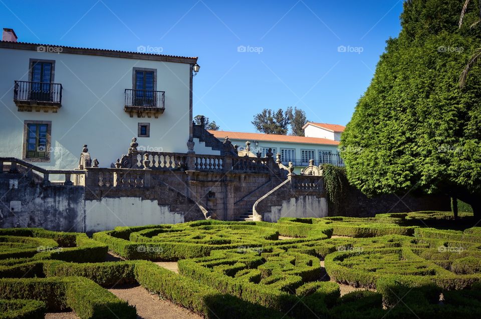 View of house and garden, Spain