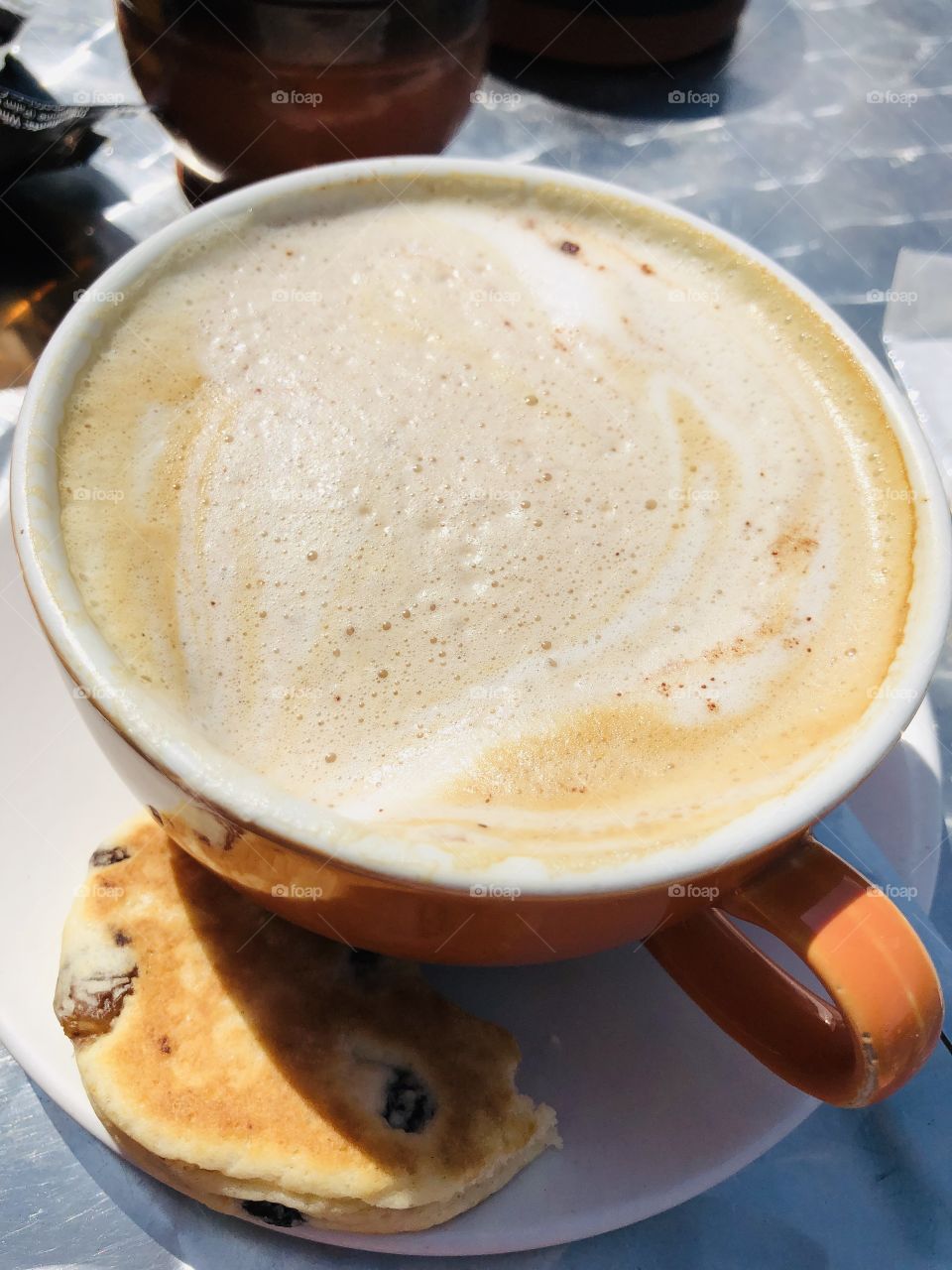 Cappuccino and welch cake 🥰