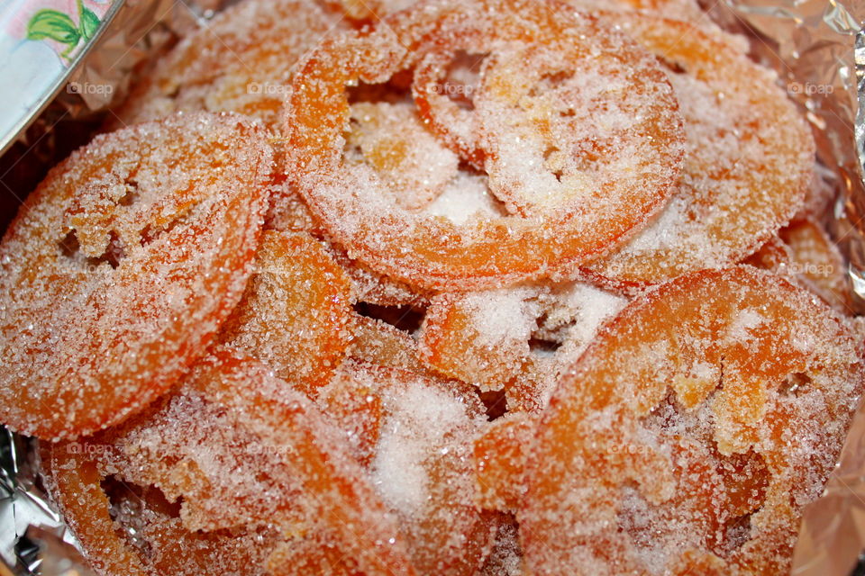 candied oranges in sugar