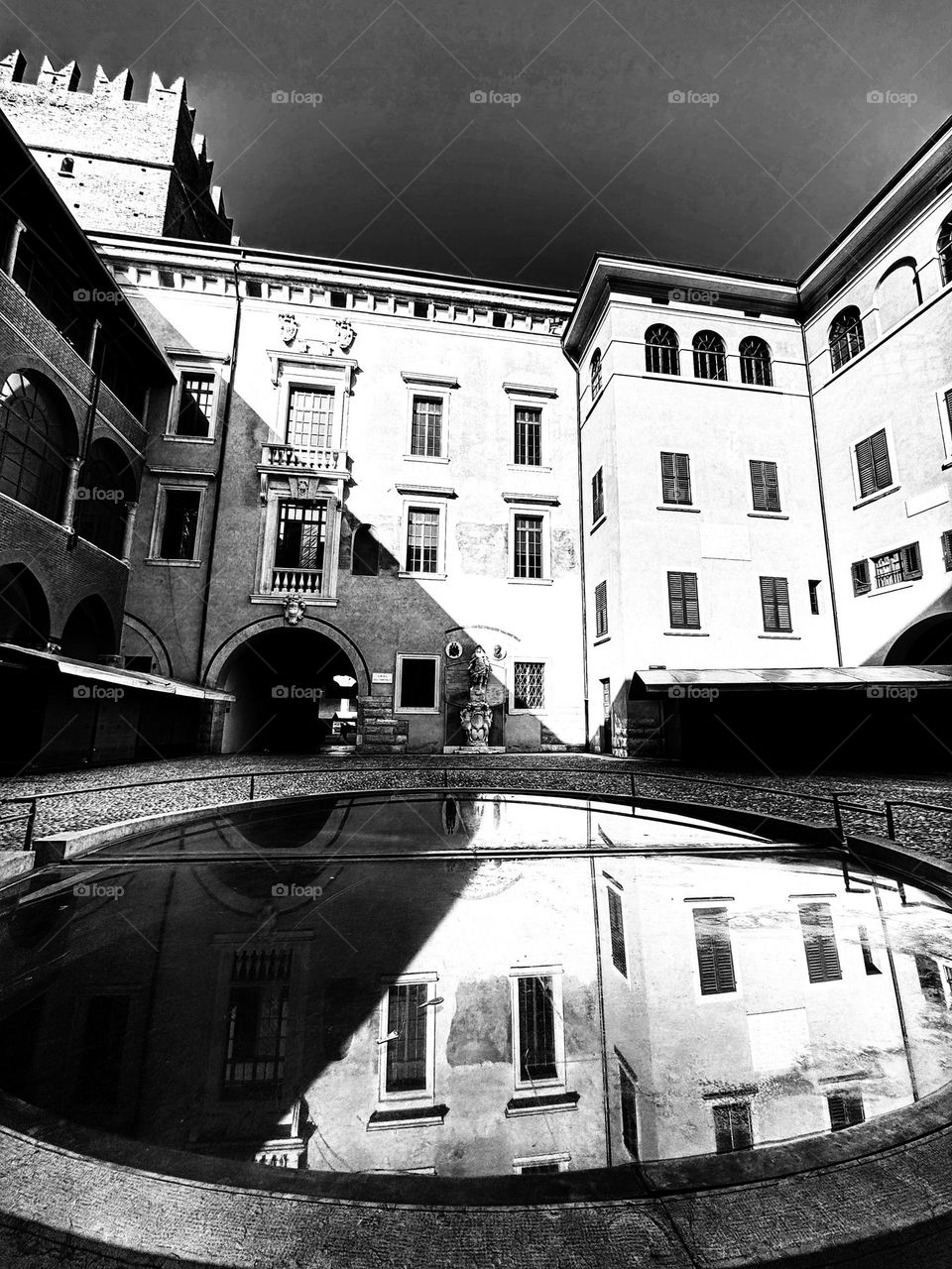 Black and white architecture in Verona, Italy