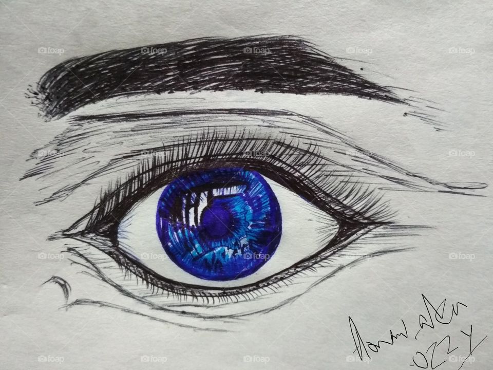 blue eyes !! random quick illustration drawing .....by me
