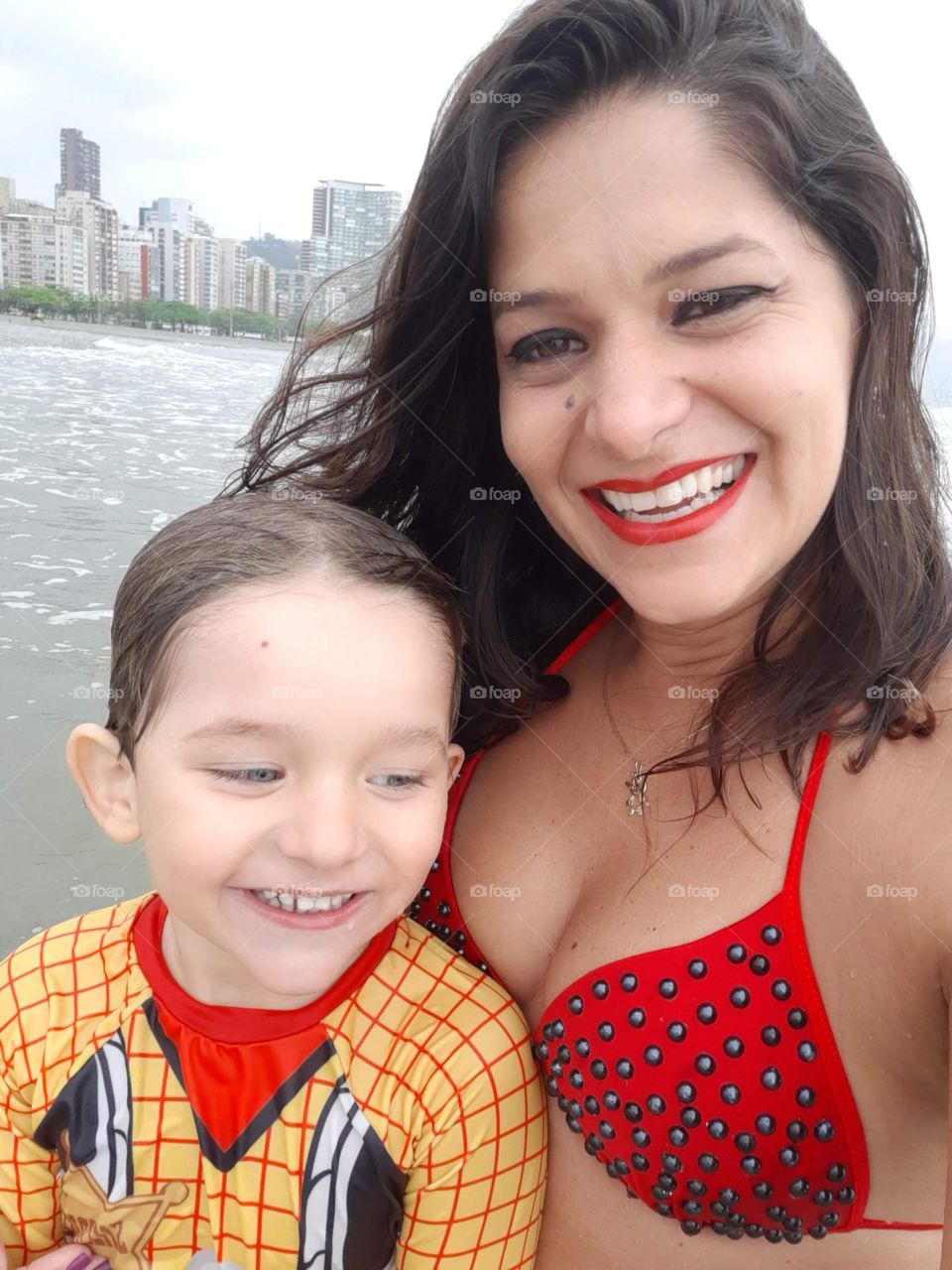 joy on the beach in Santos