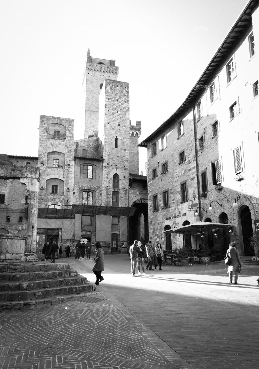 San Gimignano black and white