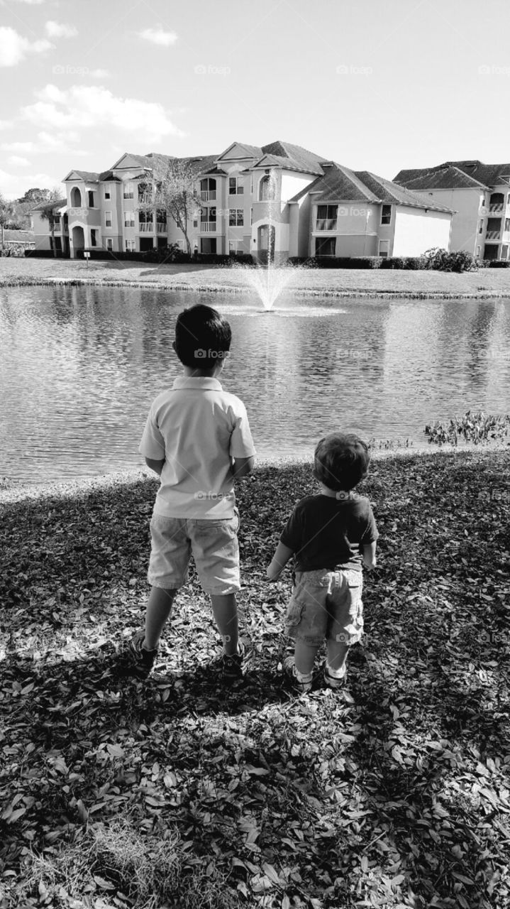 Brothers by the lake