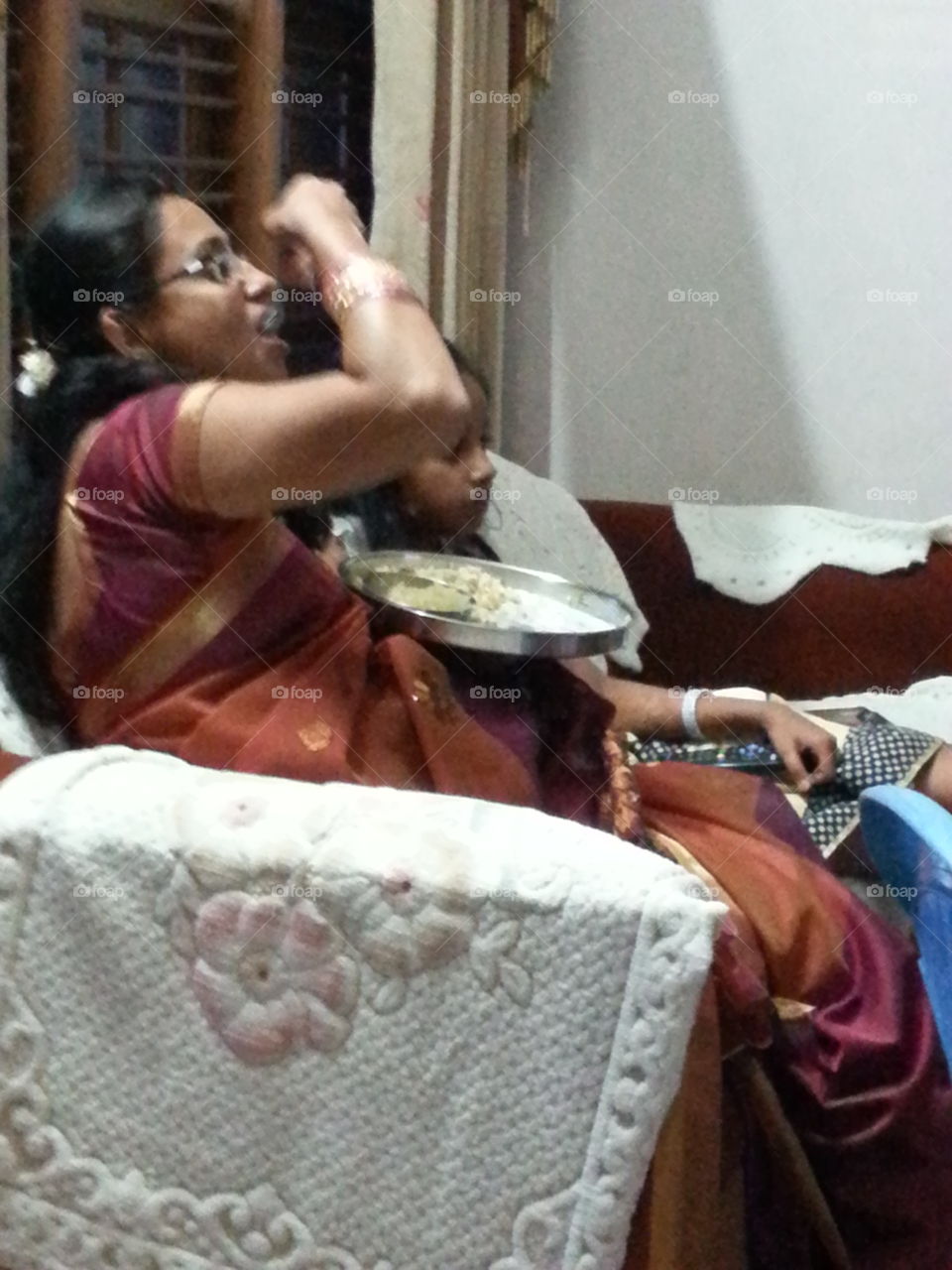 evening snacks. evening snacks  with daughter