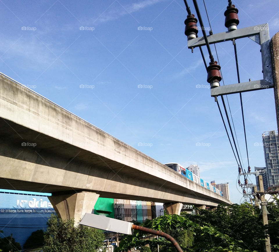 Sky train city life.