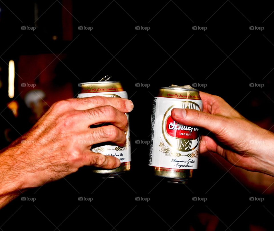 Closeup of beer toast 