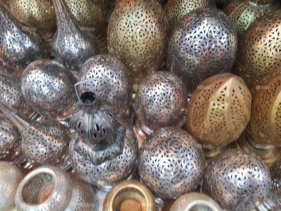 Moroccan brass shade