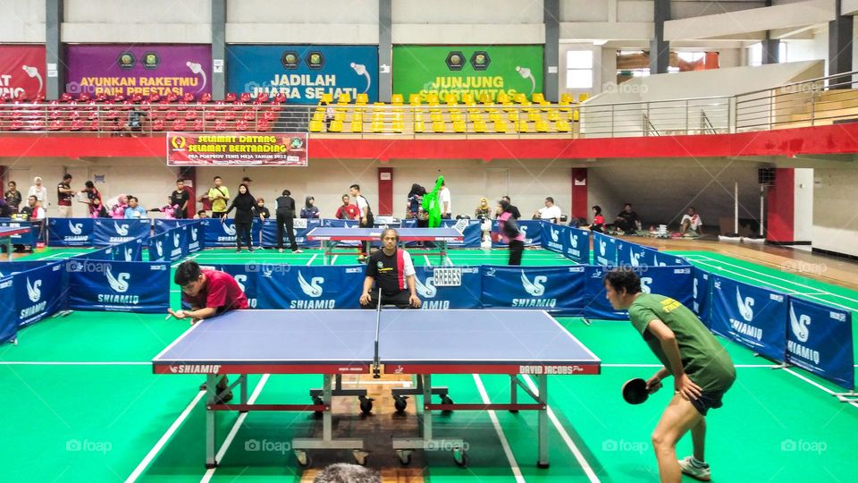 Table tennis match in Central Java, Indonesia