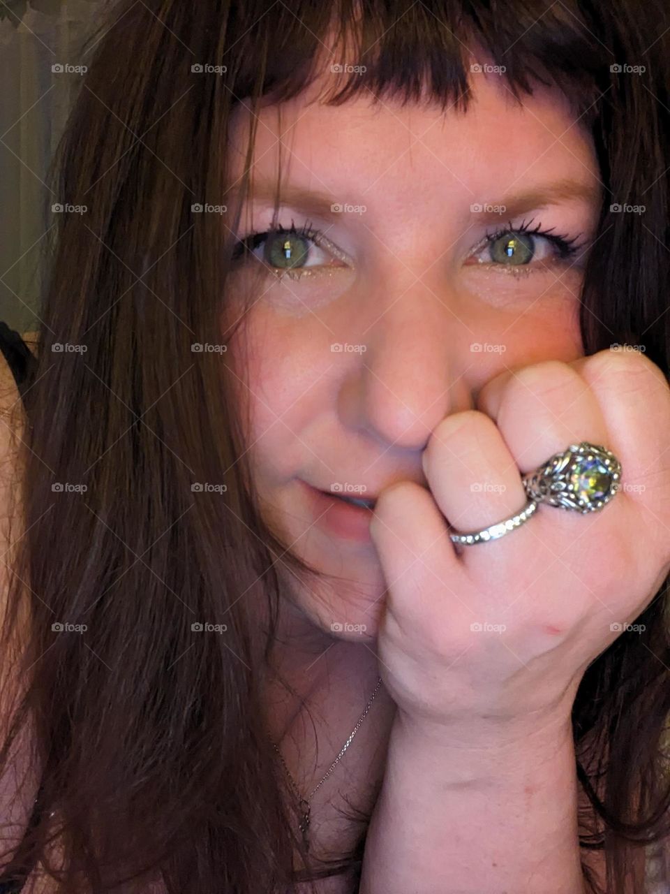 green eyes sparkling ring