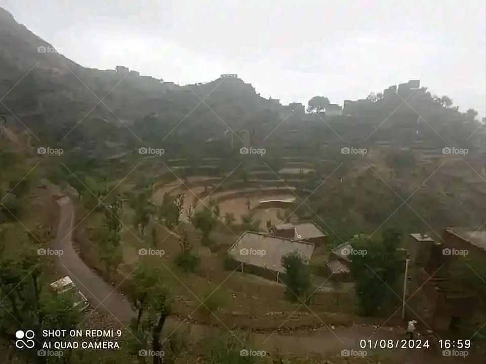 Glory be to God, the magnificent and picturesque view and the natural green trees are a view that is nothing more wonderful than it