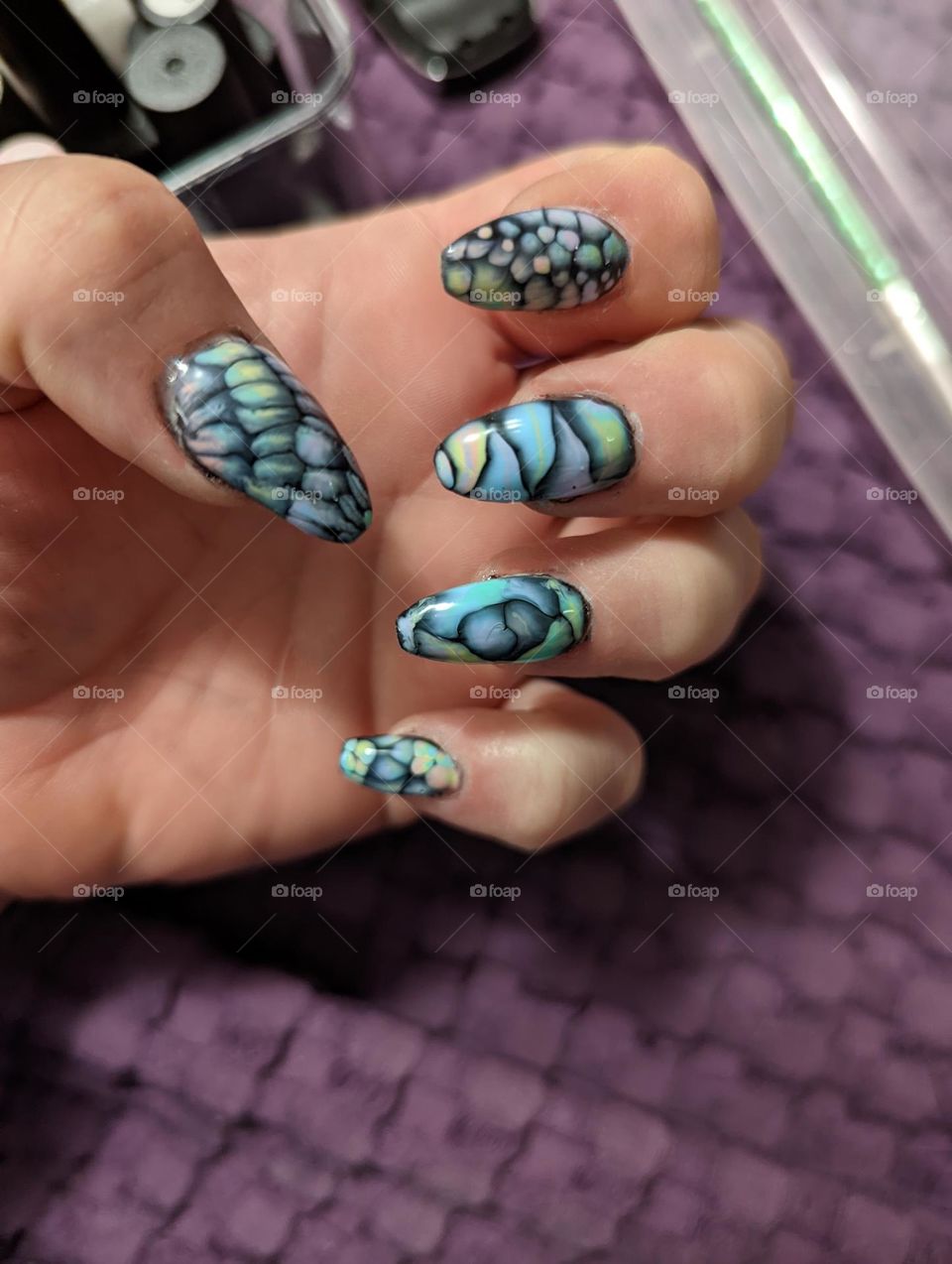 blooming gel nail art