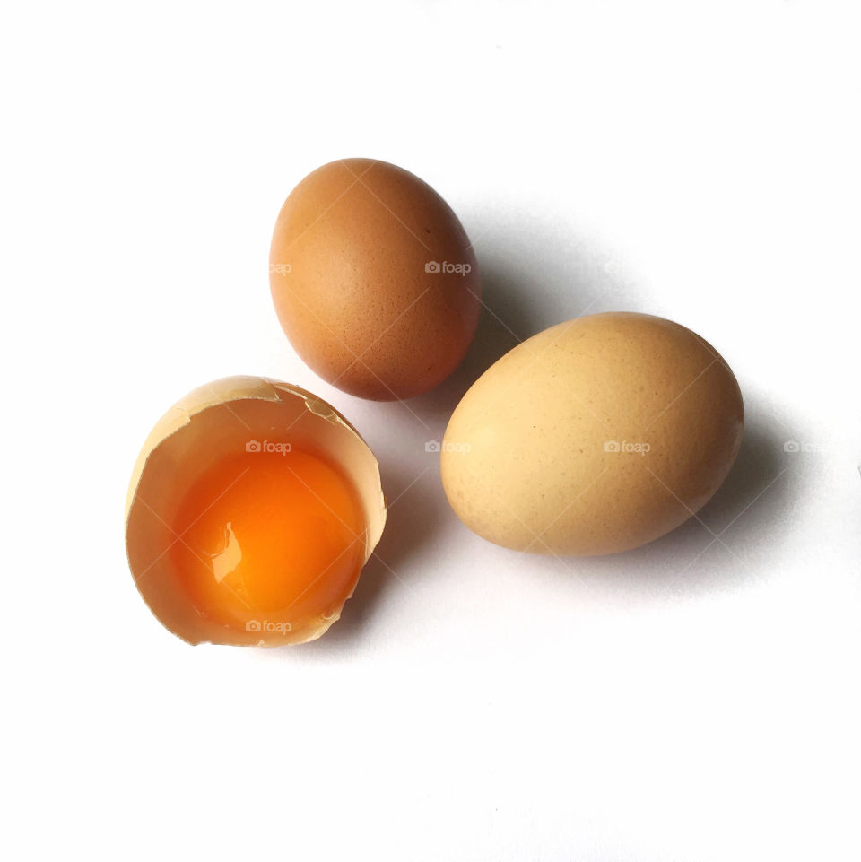 2 eggs and an eggyolk