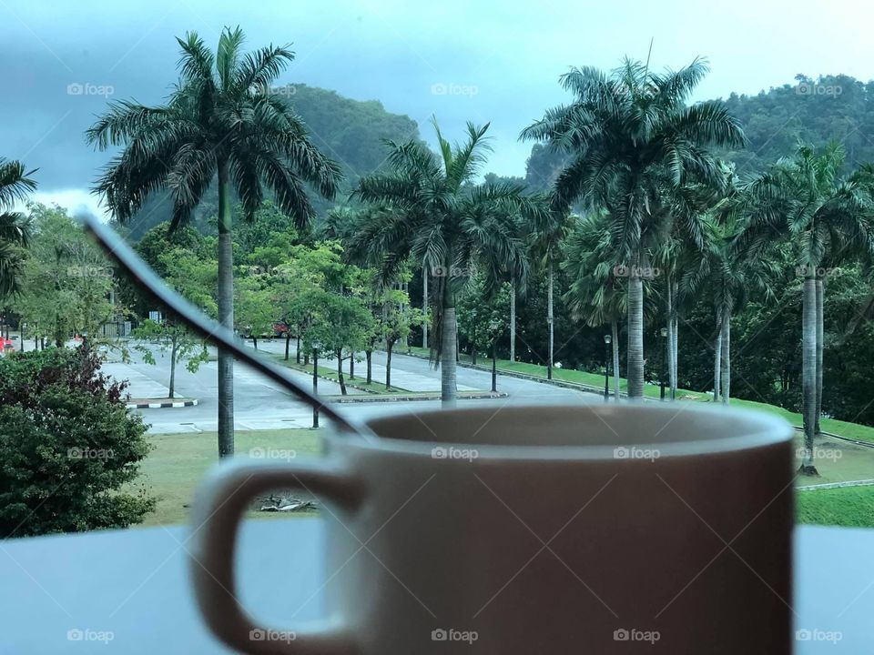 Distance view with evening tea